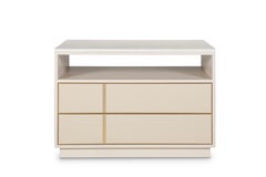 Table de chevet moderne en marbre Calacatta Bianco de Jensen, lot de 2, par Greenapple