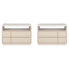 Table de chevet moderne en marbre Calacatta Bianco de Jensen, lot de 2, par Greenapple