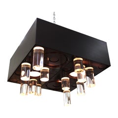 Modern Joe Colombo Style Glass Rod Flushmount Light Fixture