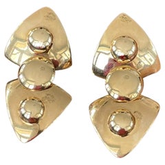 Moderne moderne John Atencio Ohrringe aus 14 Karat Gelbgold mit durchbohrten Ohrringen
