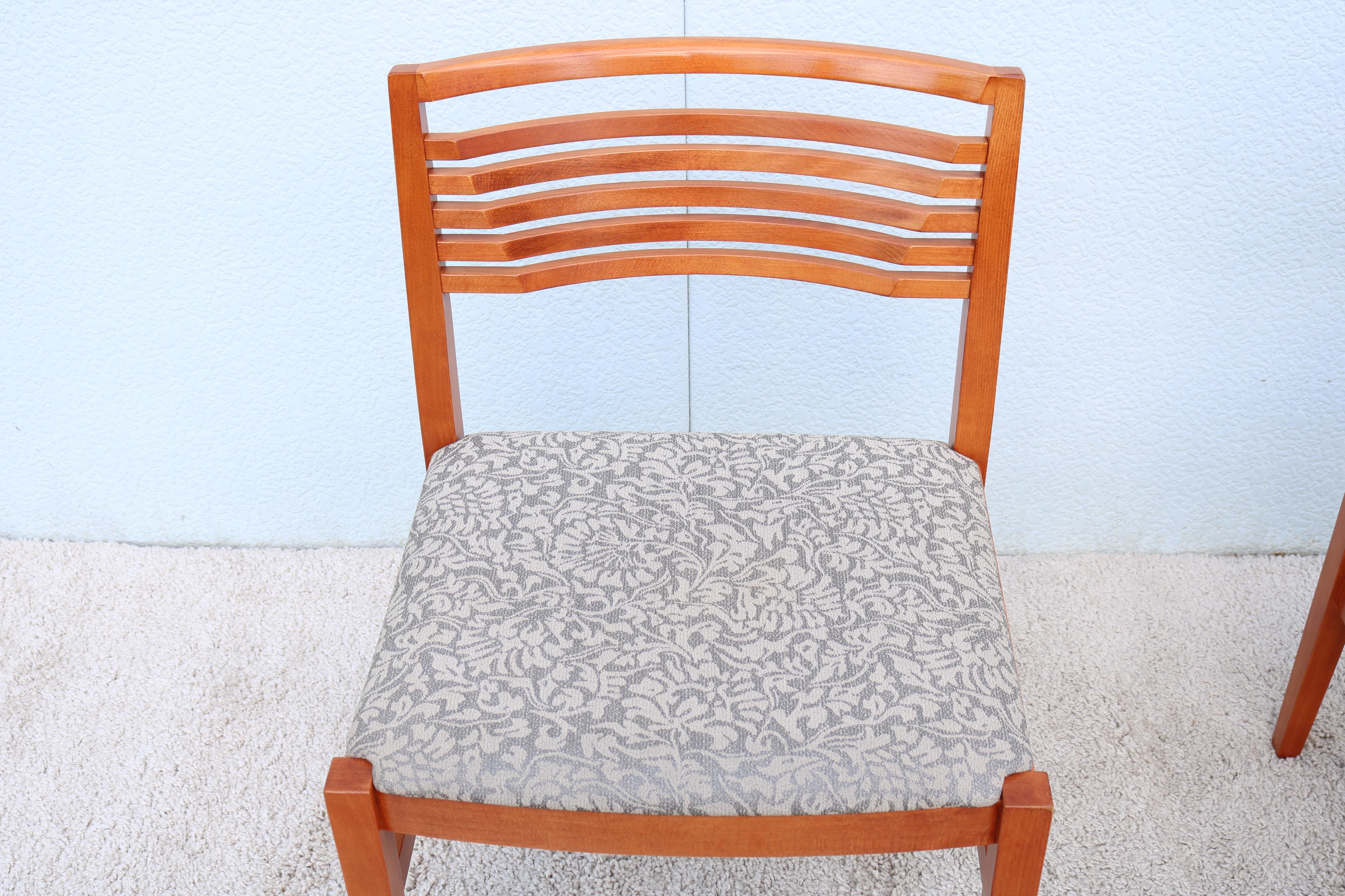 Fabric Modern Joseph and Linda Ricchio for Knoll Ricchio Armless Dining Chairs, a Pair For Sale