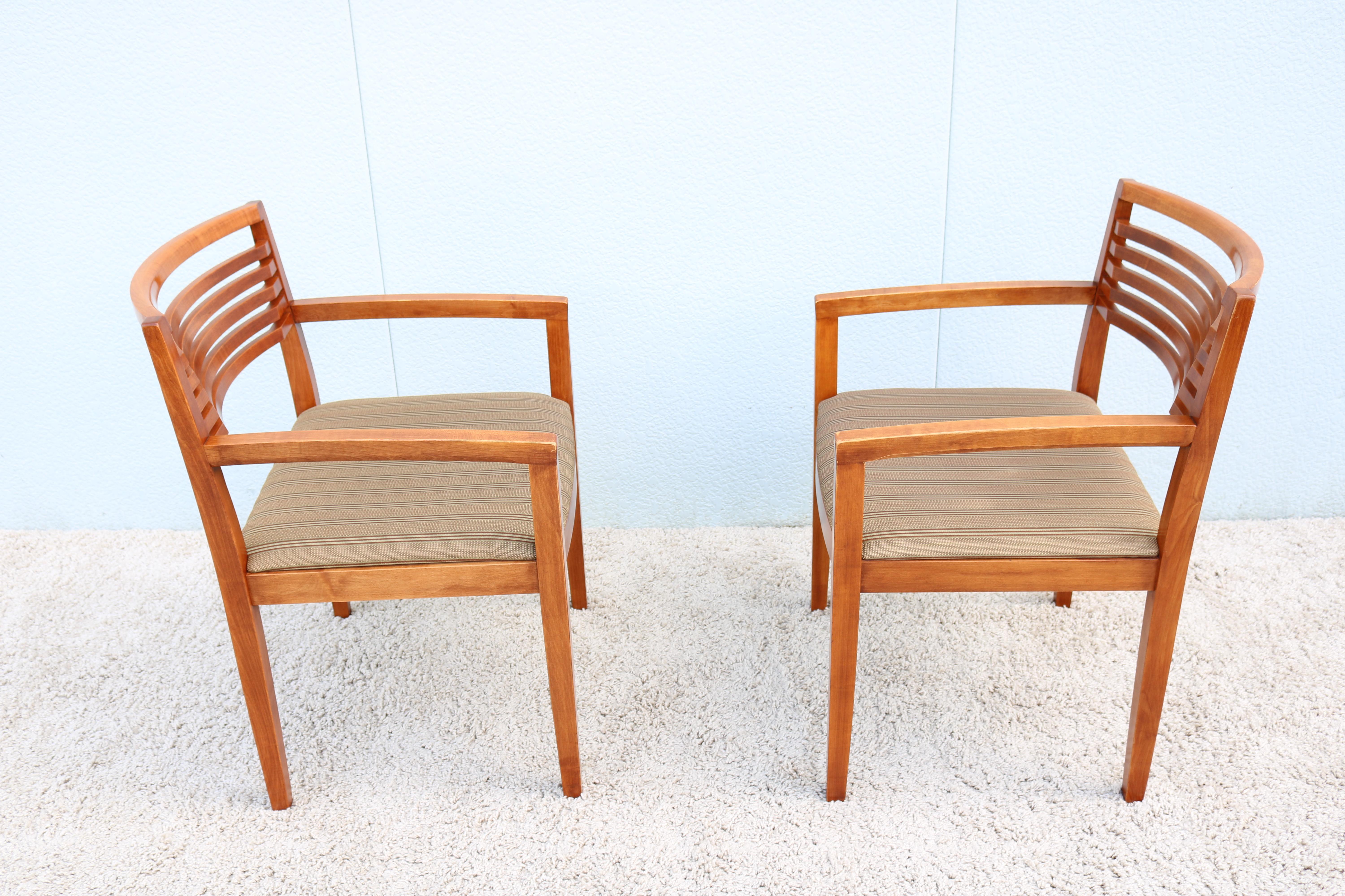 Wood Modern Joseph and Linda Ricchio for Knoll Studio Ricchio Dining Chairs, a Pair