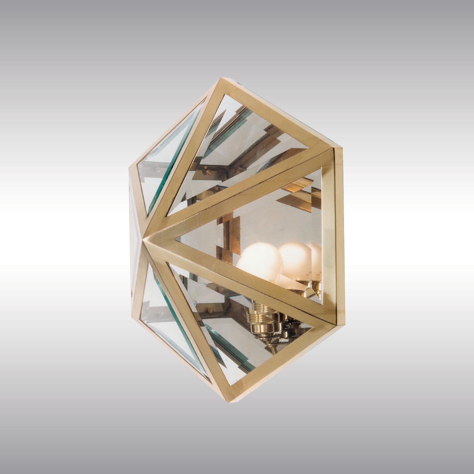Modern Jugendstil Josef Hoffmann Handgeschliffenes Glas Wand- oder Deckenleuchte, Re-Edition (Handgefertigt) im Angebot