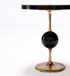 Modern Jupiter End Table in Ebony and Bronze by Newell Design Studio