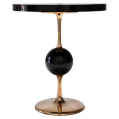 Modern Jupiter End Table in Ebony and Bronze by Newell Design Studio