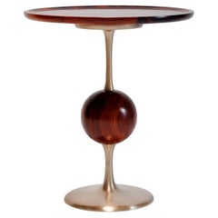 Modern Jupiter End Table Rosewood and Bronze by Newell Design Studio