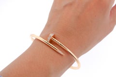 Modern Juste Un Clou Cartier 18 Karat Rose Gold Diamond Nail Bracelet