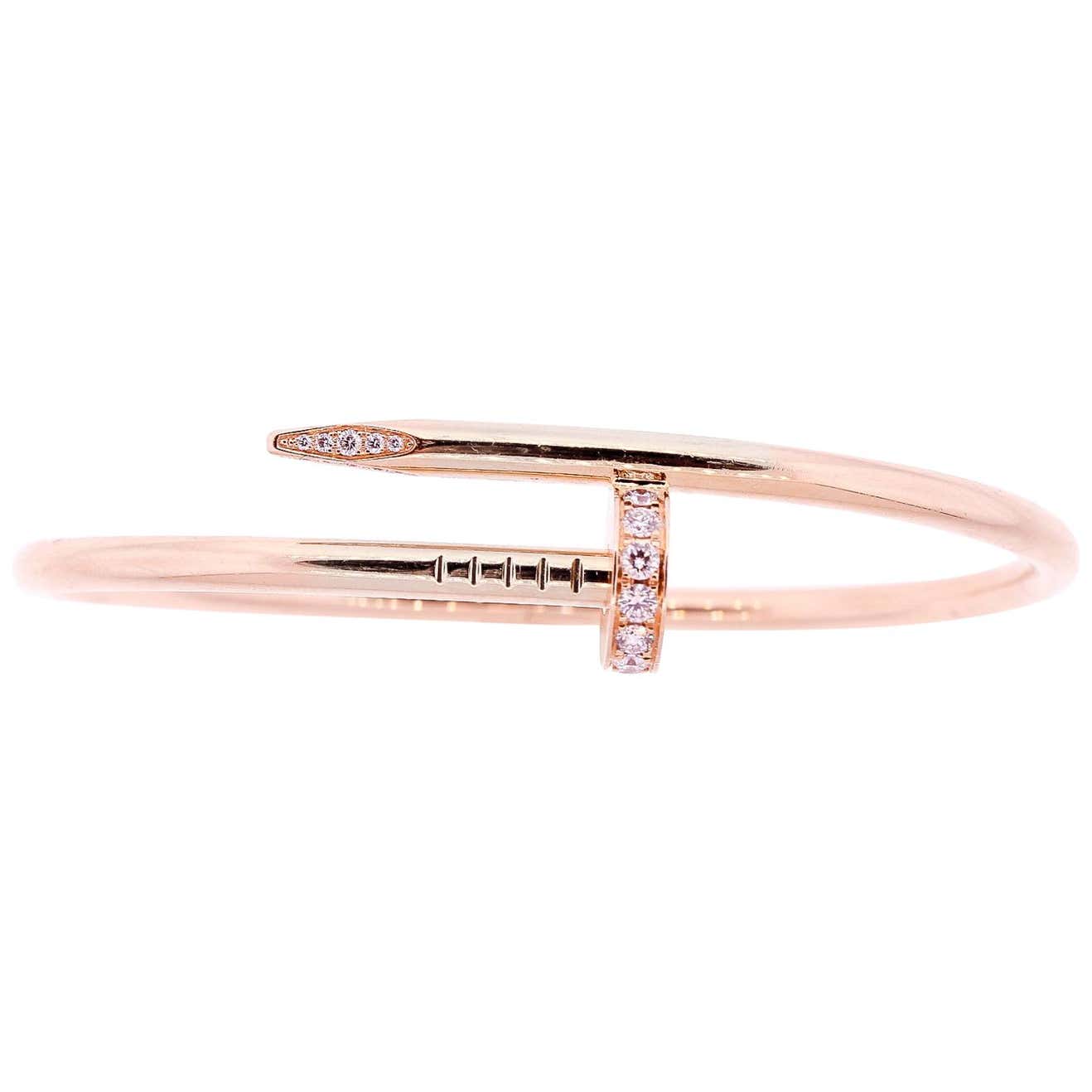 Modern Juste Un Clou Cartier 18 Karat Rose Gold Diamond Nail Bracelet ...
