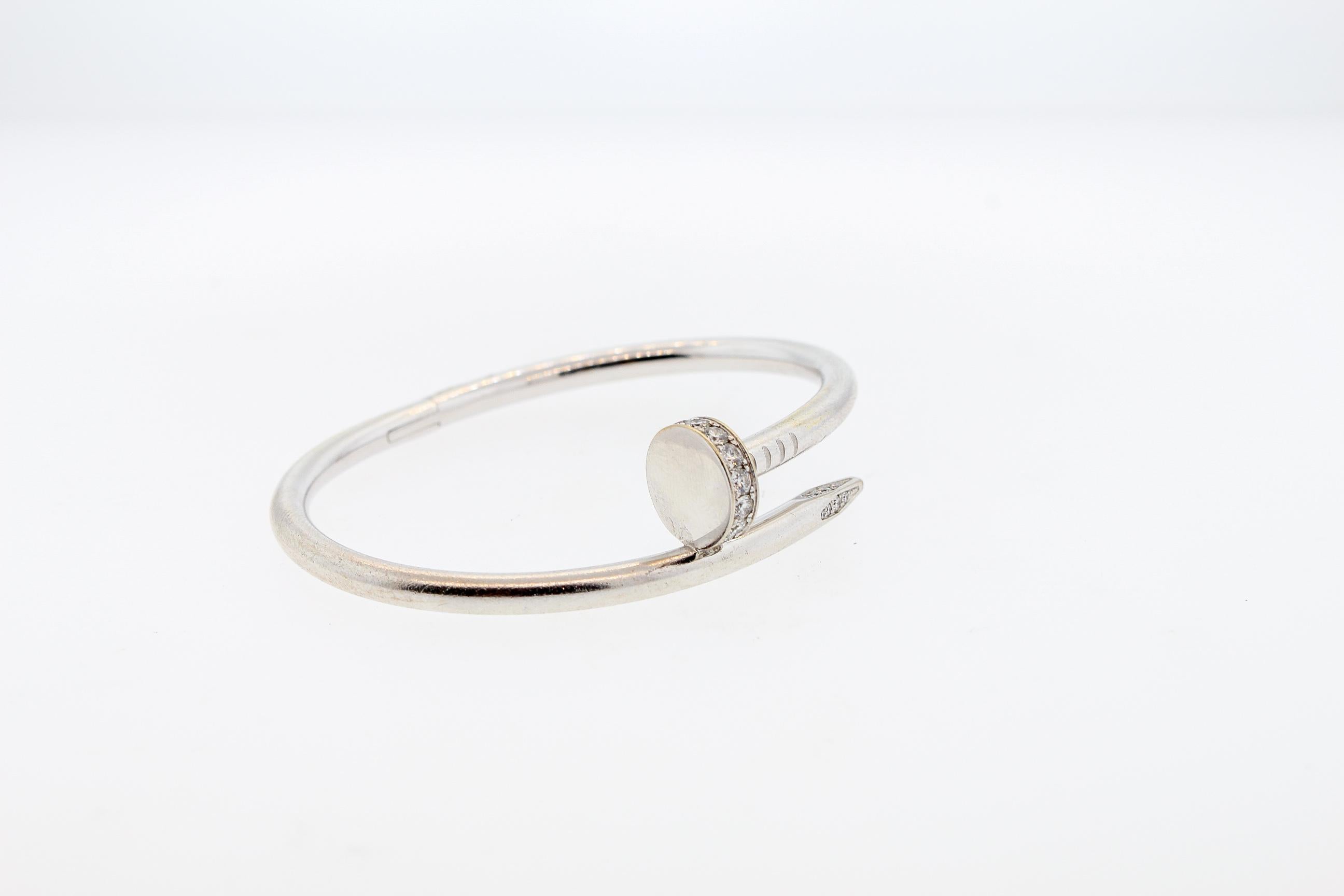 Modernes Juste Un Clou Cartier 18 Karat Weißgold Diamant-Nagelarmband 1