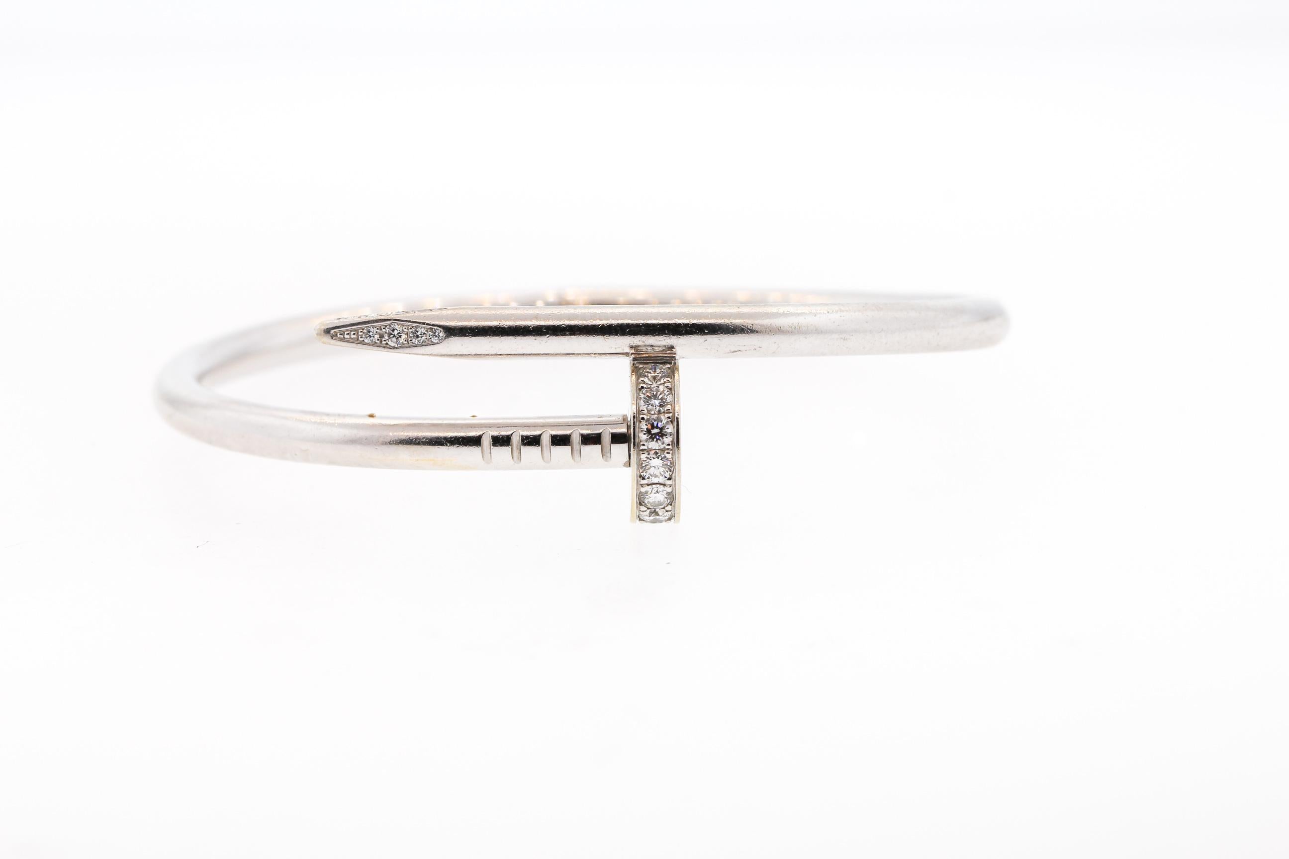 Modernes Juste Un Clou Cartier 18 Karat Weißgold Diamant-Nagelarmband 2
