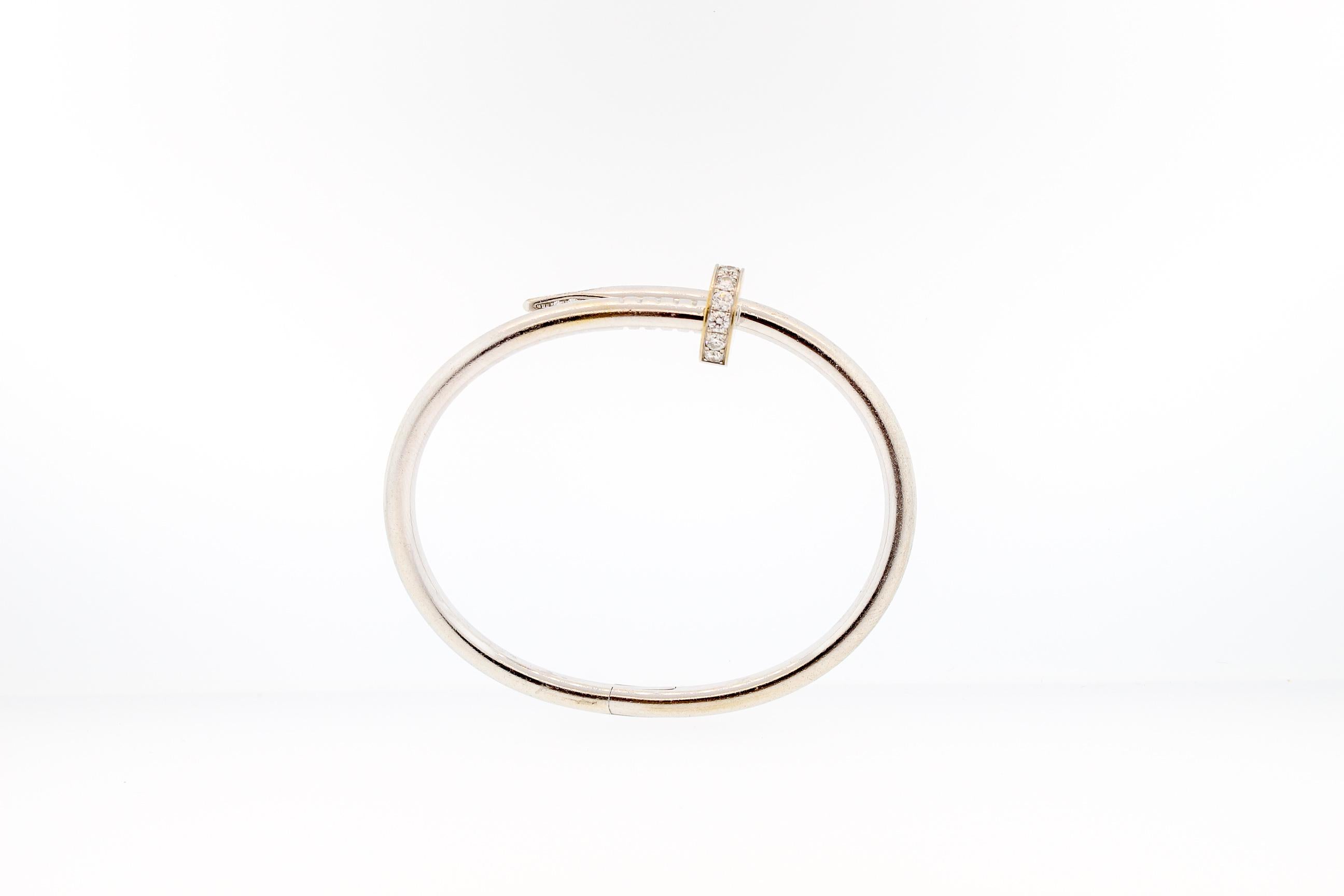 Modernes Juste Un Clou Cartier 18 Karat Weißgold Diamant-Nagelarmband 3