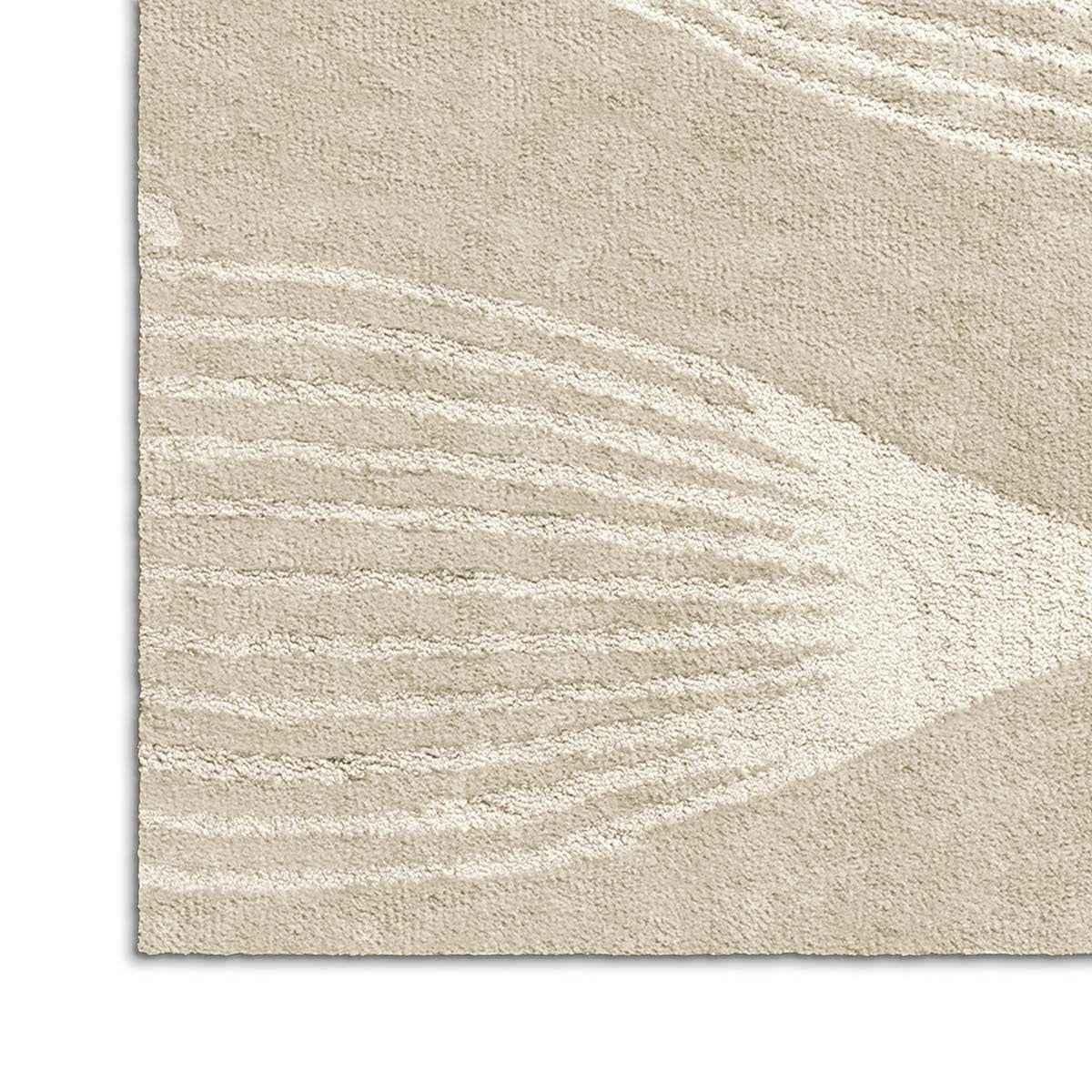 Contemporary Modern Jute Botanic Silk Rug by Caffe Latte For Sale