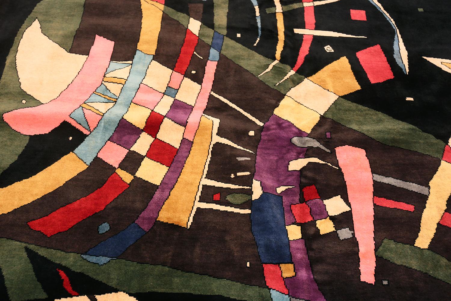 Modern Kandinsky Inspired Art Rug. Size: 6 ft 9 in x 9 ft 9 in In Excellent Condition In New York, NY
