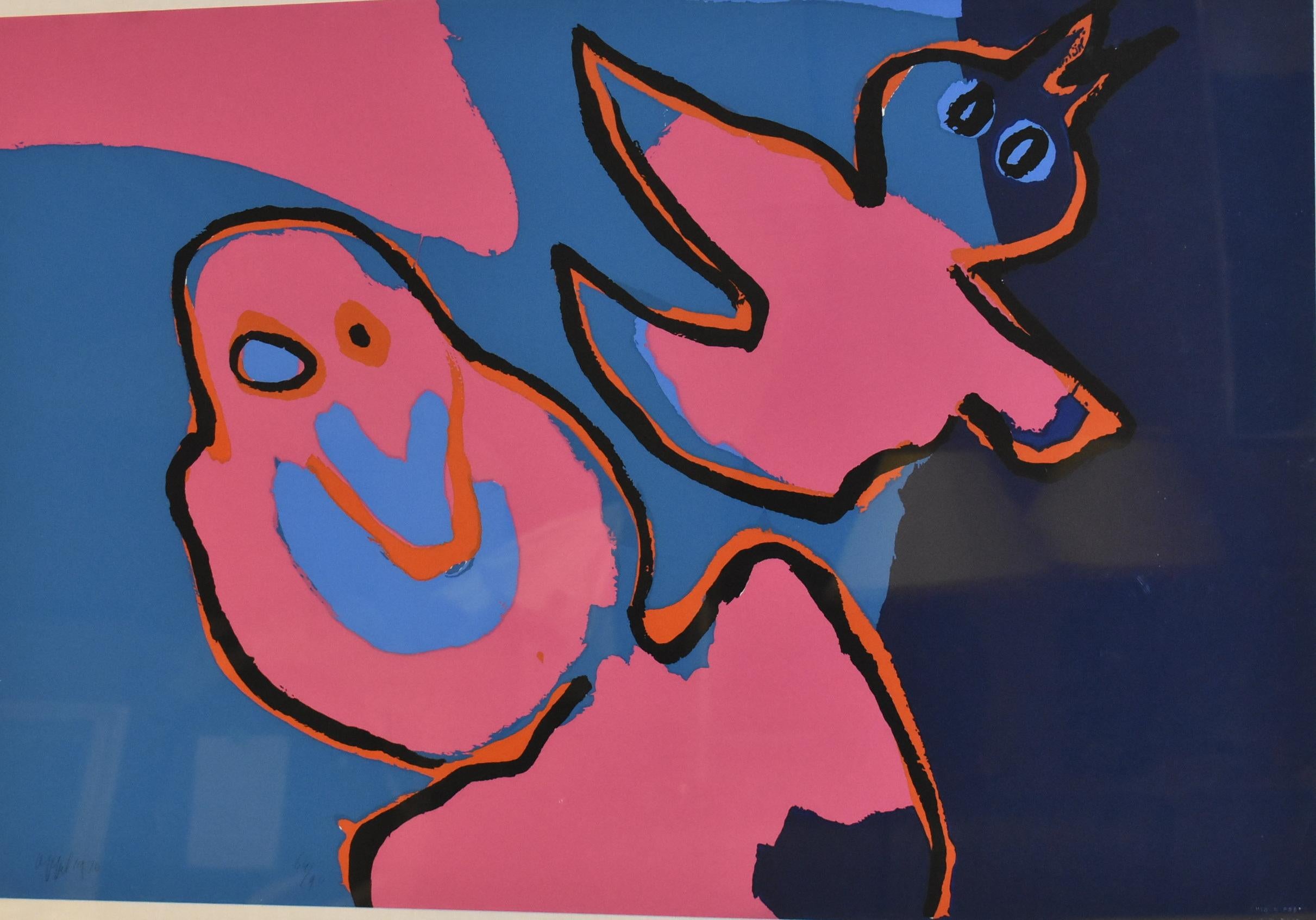 Modern 1970 Karel Appel Lithograph titled 