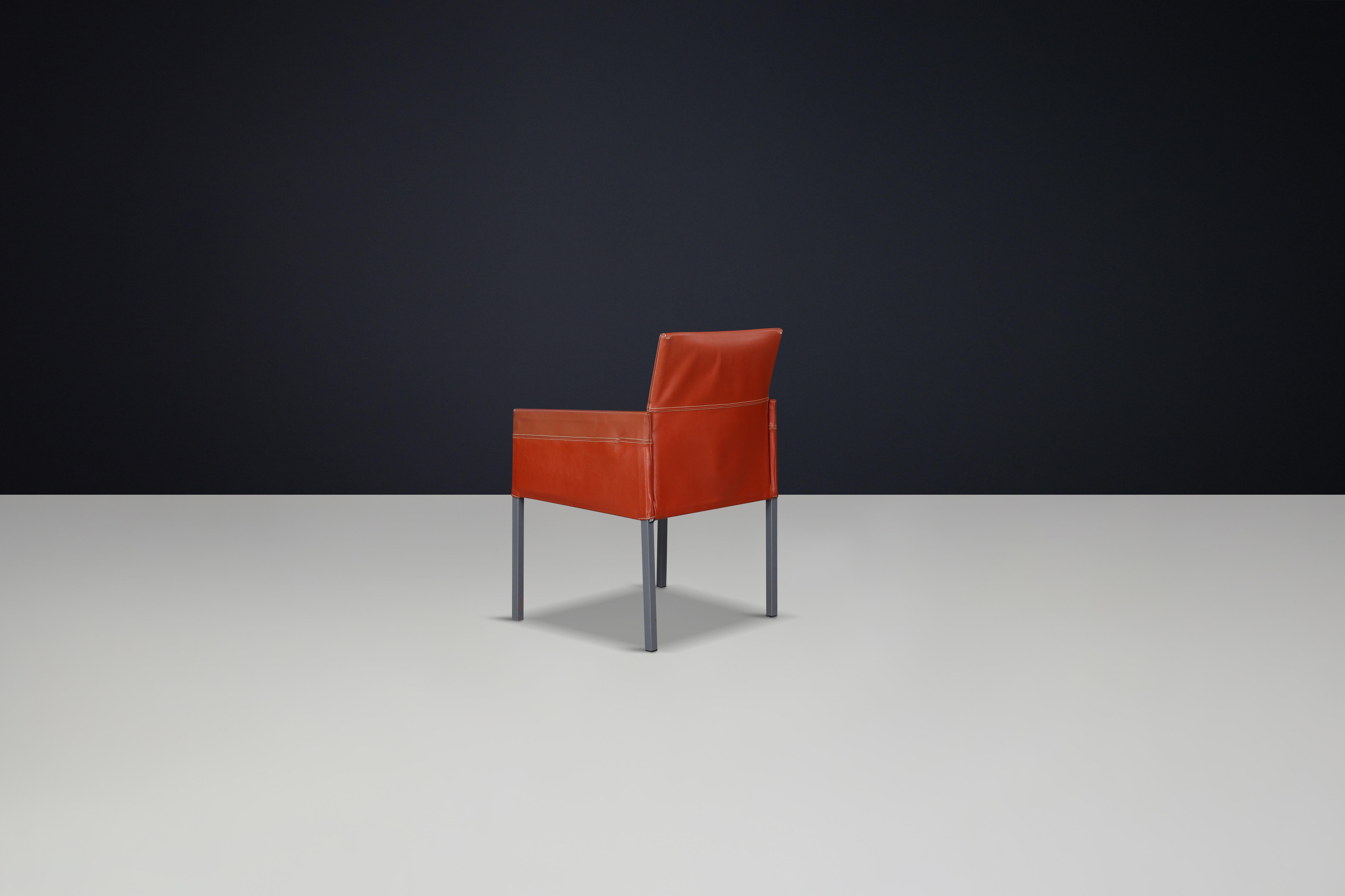 Sillones modernos KFF Texas diseñados por Karl Friedrich Förster en cuero patinado Alemán en venta