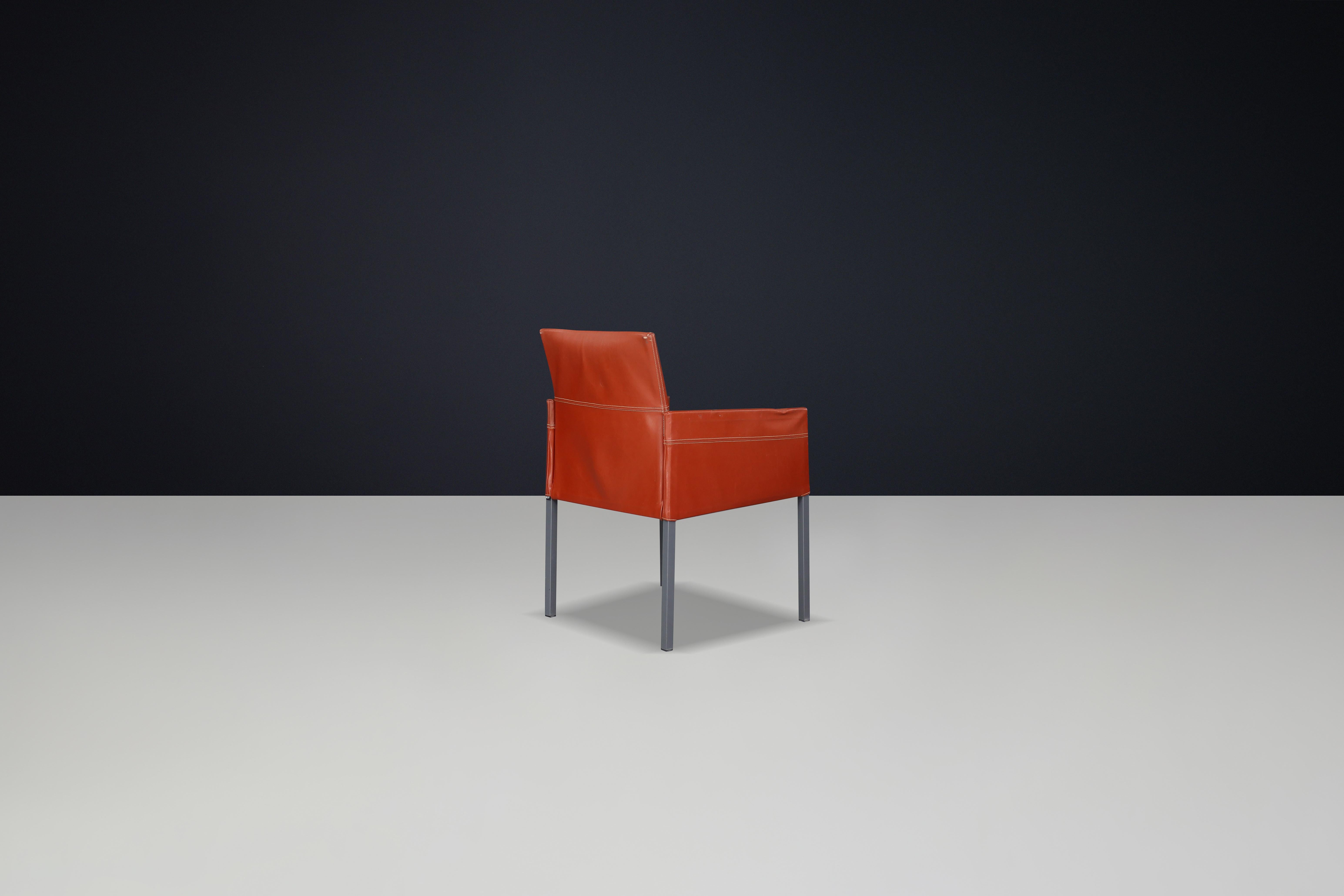 Sillones modernos KFF Texas diseñados por Karl Friedrich Förster en cuero patinado en Bueno estado para la venta en Almelo, NL