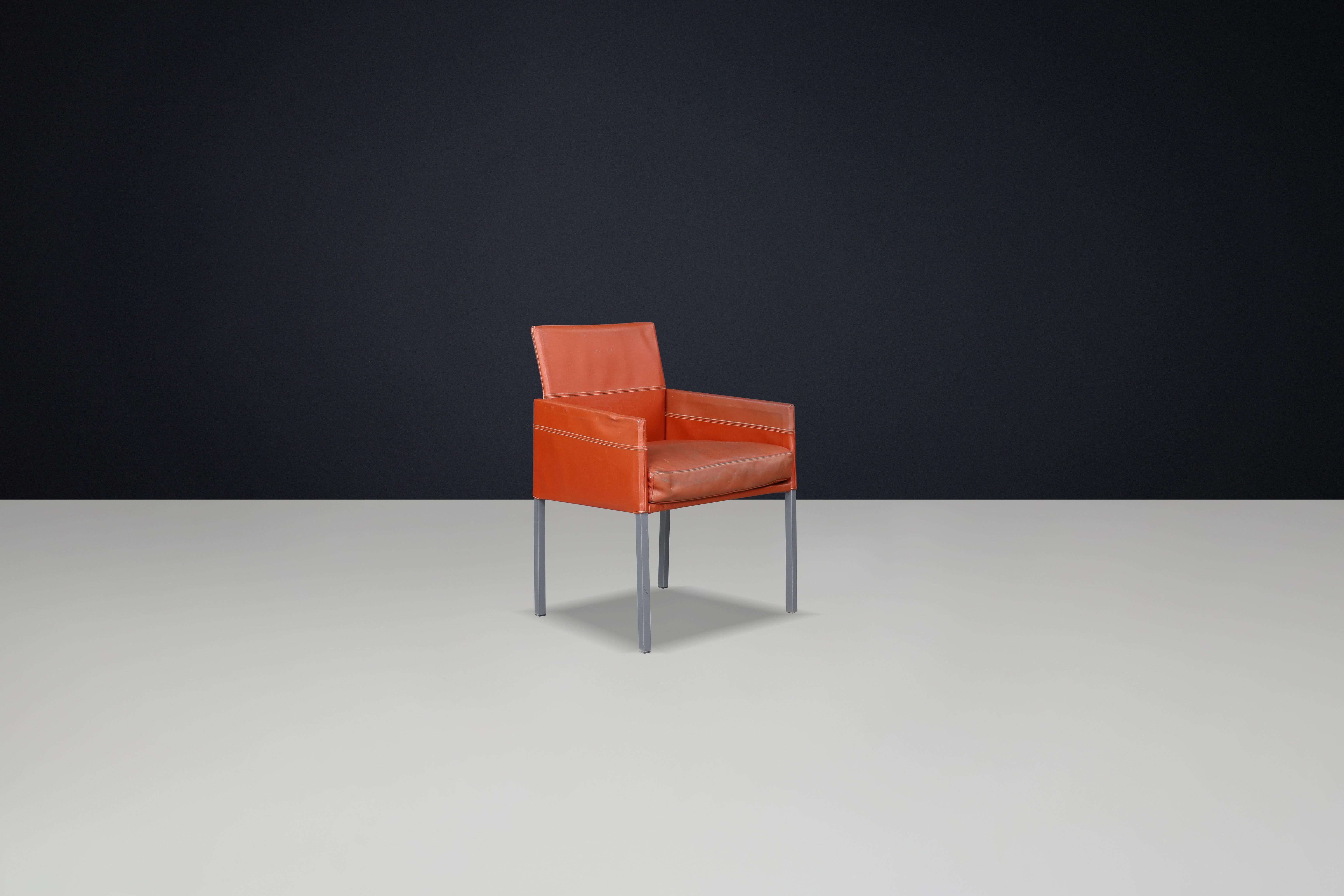 Sillones modernos KFF Texas diseñados por Karl Friedrich Förster en cuero patinado siglo XX en venta