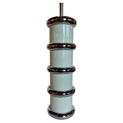Modern Karl Springer Style Chrome Ring Table Lamp by Mutual Sunset, 1970s