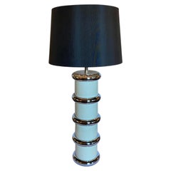 Modern Karl Springer Style Chrome Ring Table Lamp by Mutual Sunset, 1970s