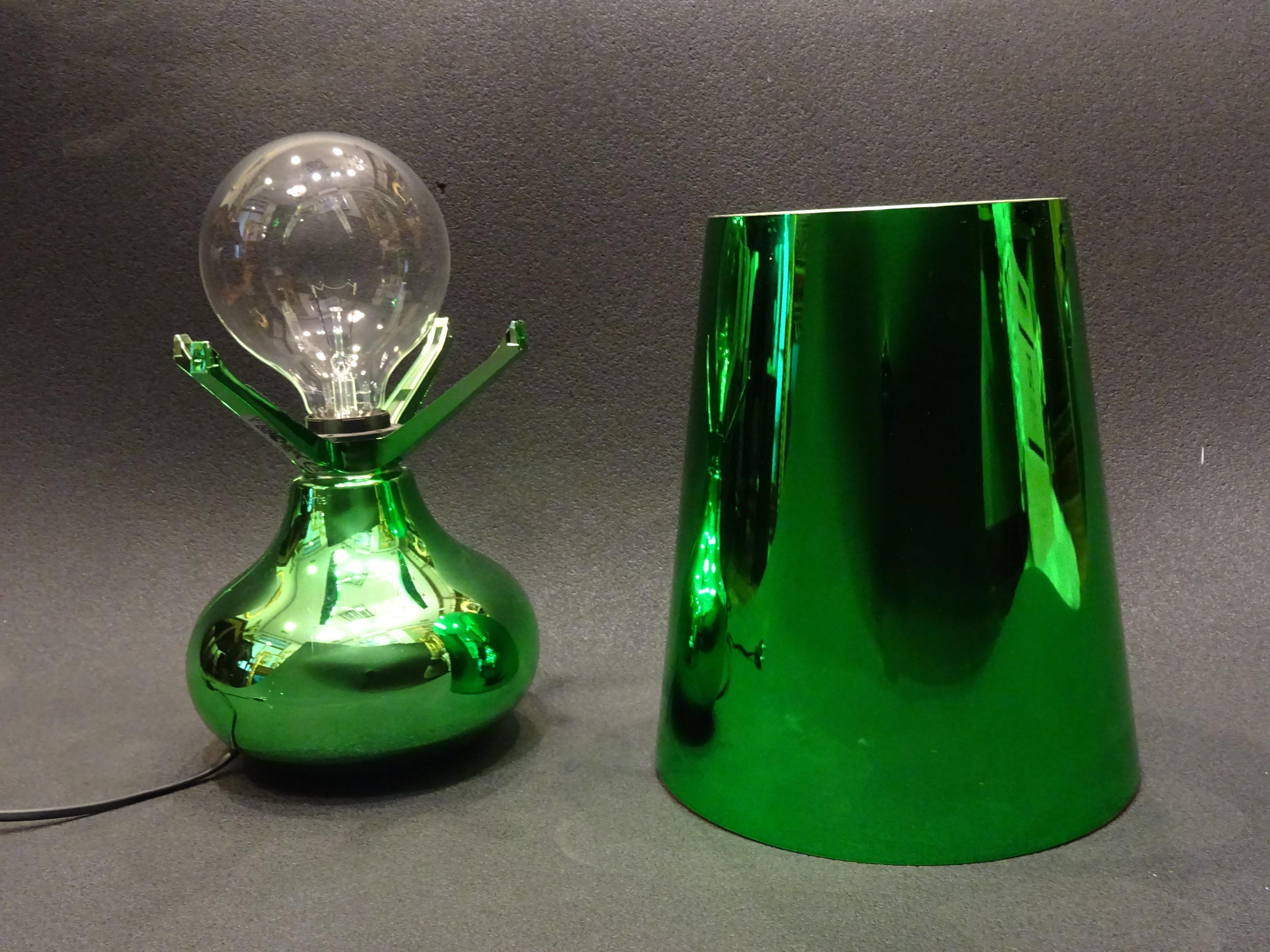 Kartell, Laviani, Cindy, lampe à poser vert métallisé brillant menthe, moderne 7