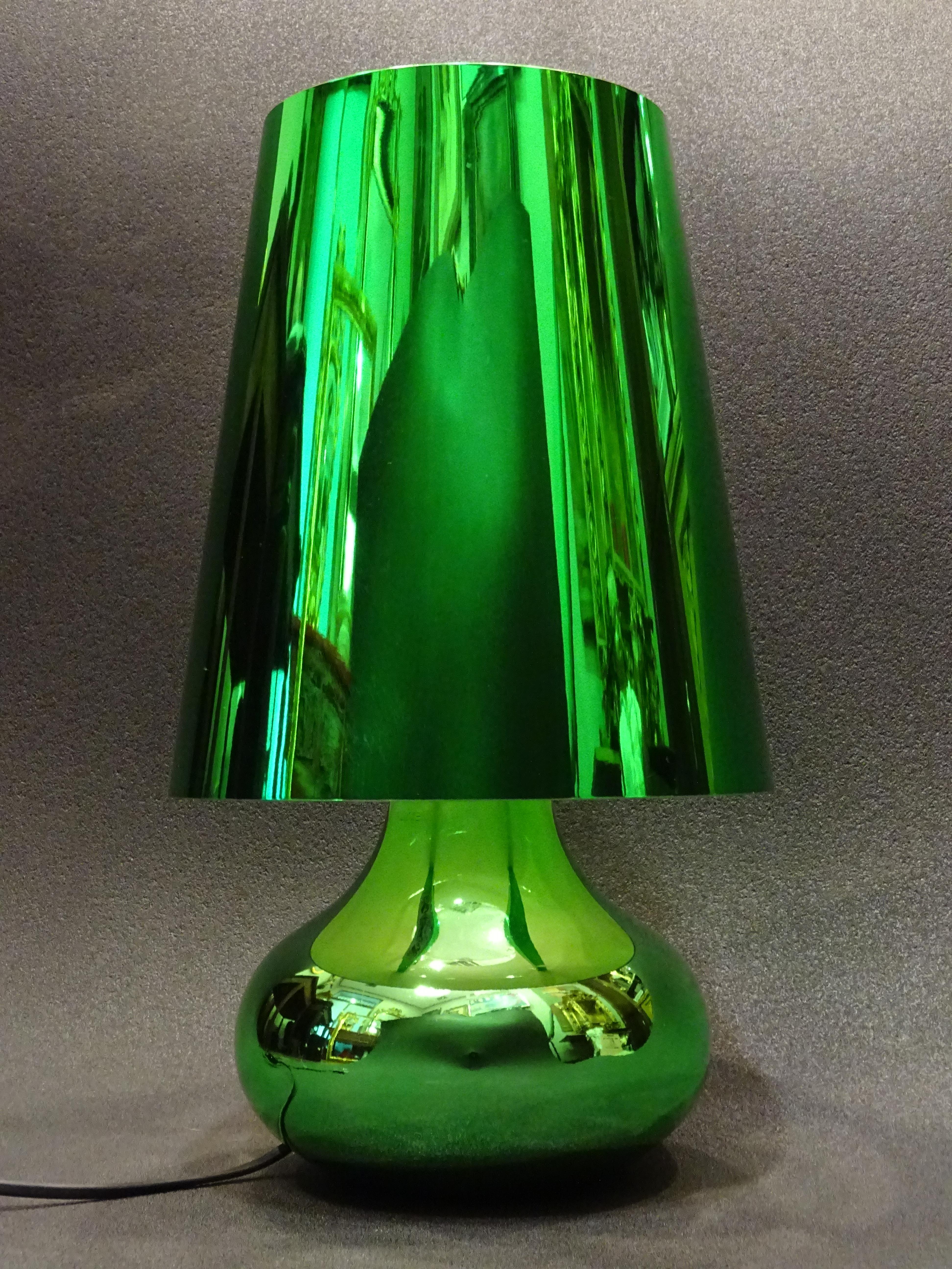 Kartell, Laviani, Cindy, lampe à poser vert métallisé brillant menthe, moderne 9