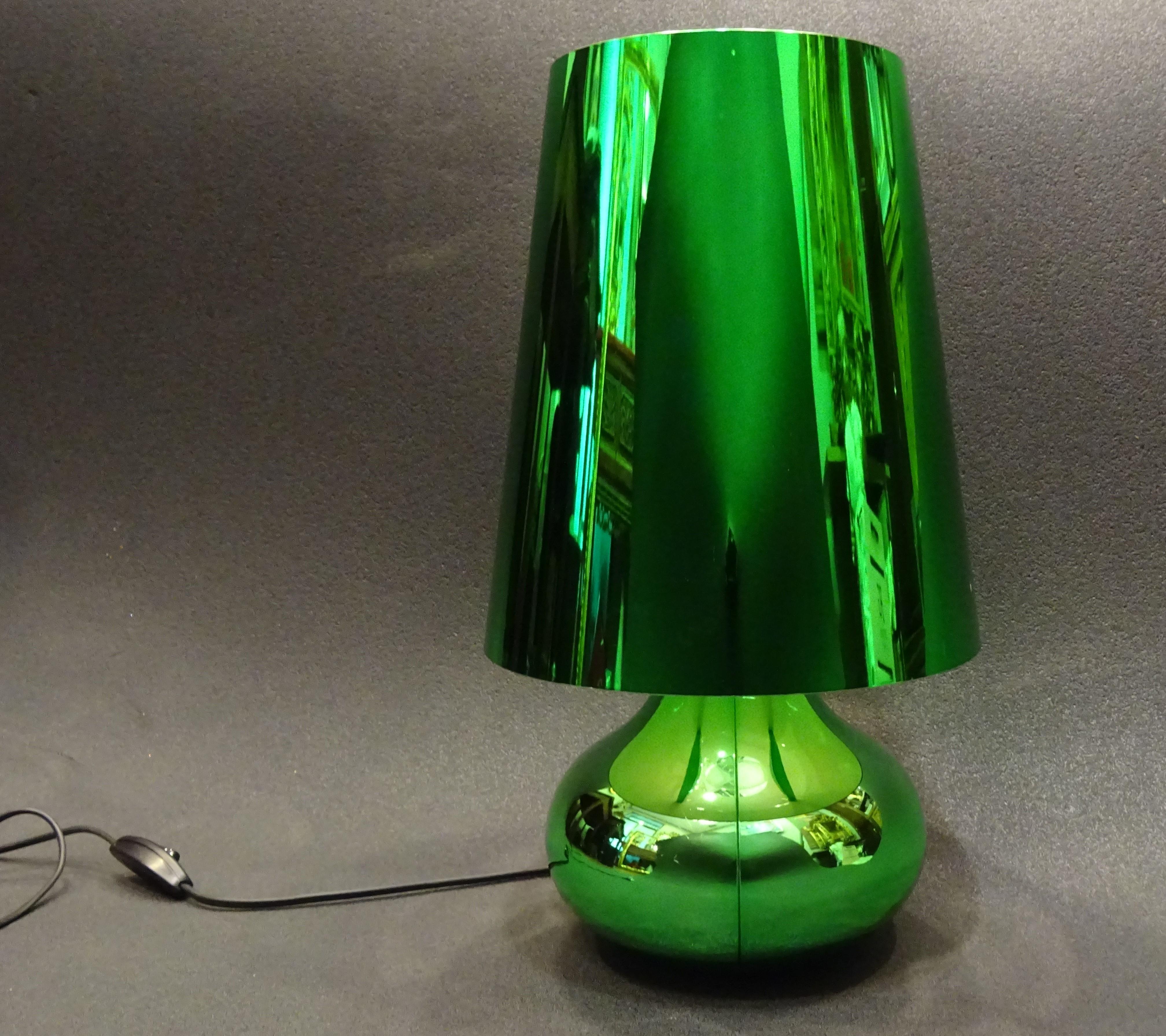 italien Kartell, Laviani, Cindy, lampe à poser vert métallisé brillant menthe, moderne