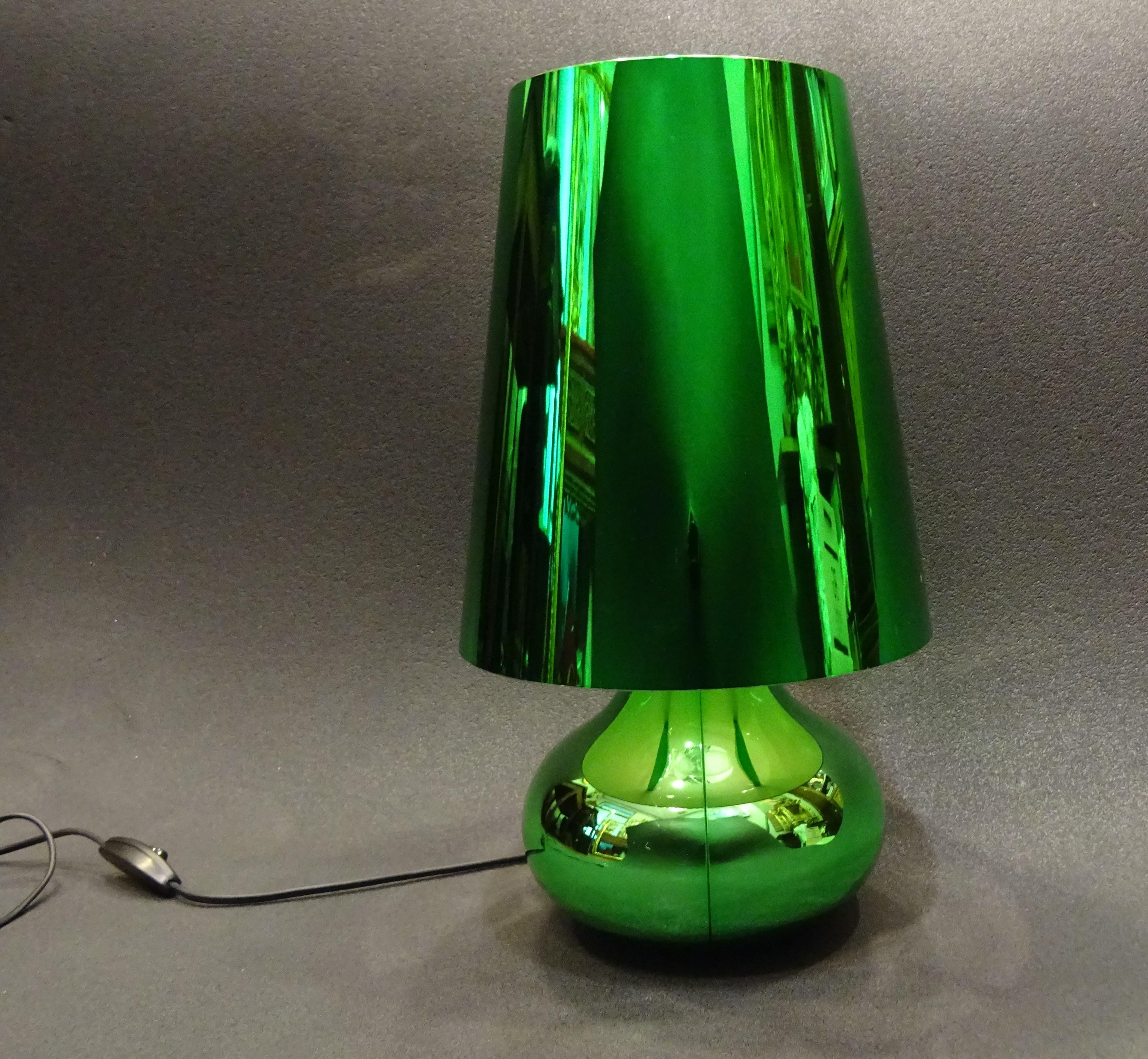 Fait main Kartell, Laviani, Cindy, lampe à poser vert métallisé brillant menthe, moderne