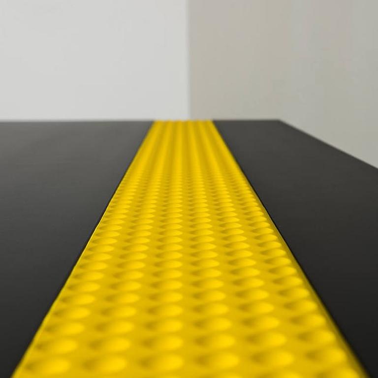 Contemporary Modern Kata Matoga for Dilmos Rectangular Dining Table Lacquered Black Yellow For Sale