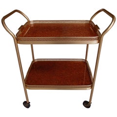Modern Kaymet Bar Cart with Maple Eye and Decorative Edges