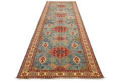 Modern Kazak Handmade Gallery Wool Rug in Blue With Allover Design