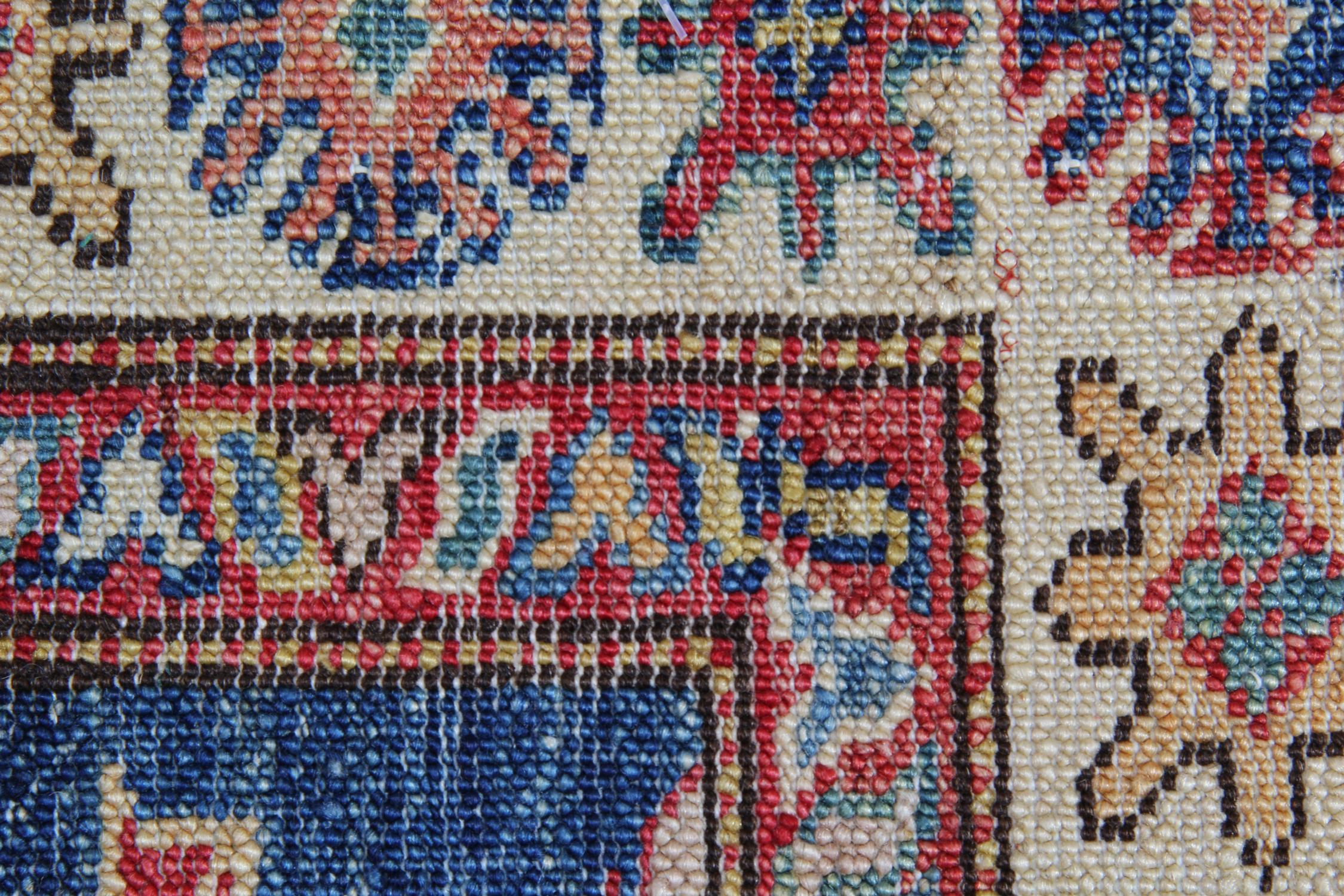Tribal Modern Kazak Runner Rugs, Geometric Handmade Stair Carpet Rug