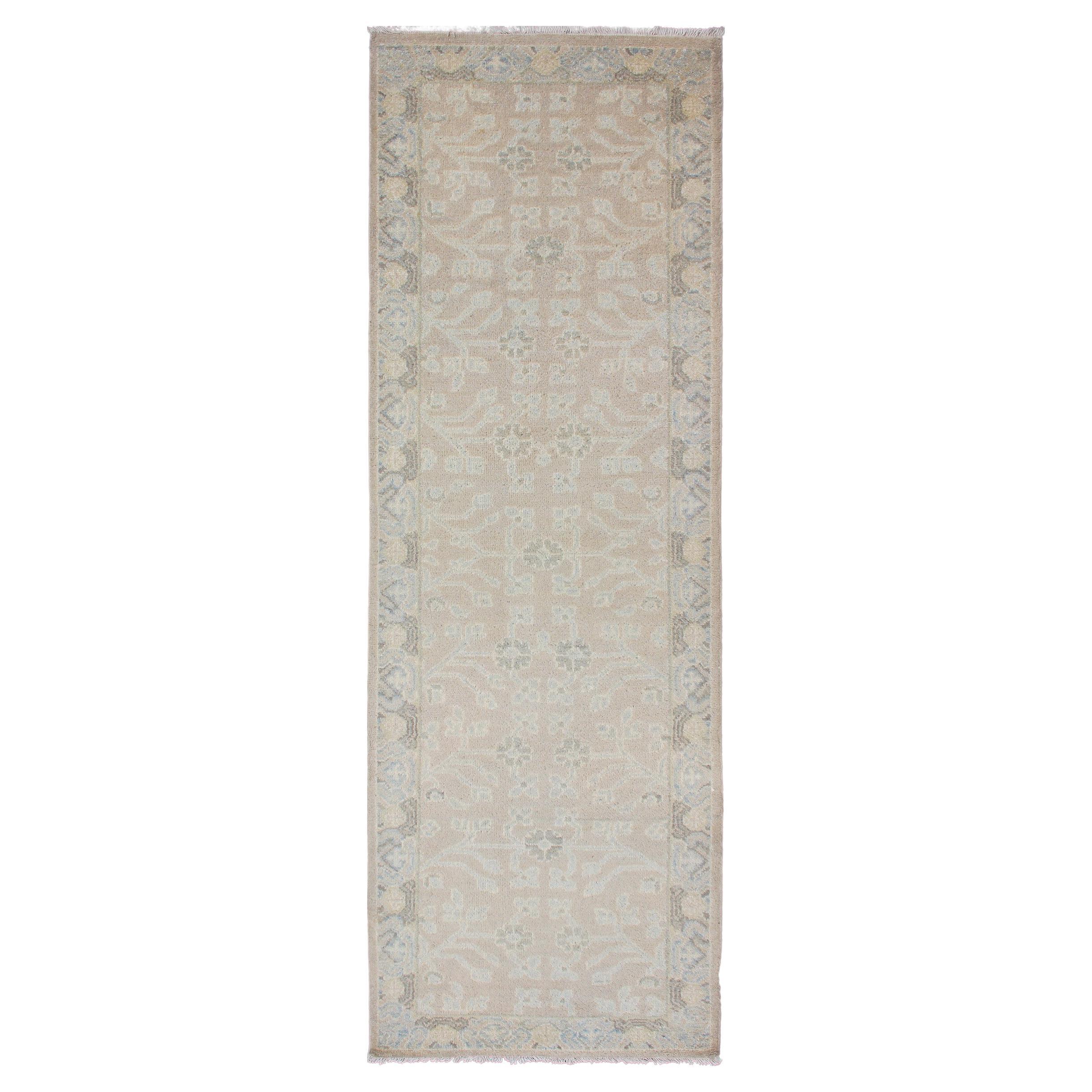 Keivan Woven Arts Khotan Runner in Wool with All-Over Sub-Geometric Design For Sale