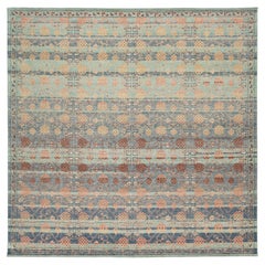 Moderne Khotan-Stil handgeknüpfte Wolle Bereich Teppich Teal, Rost & Ocker Vintage-Motiv