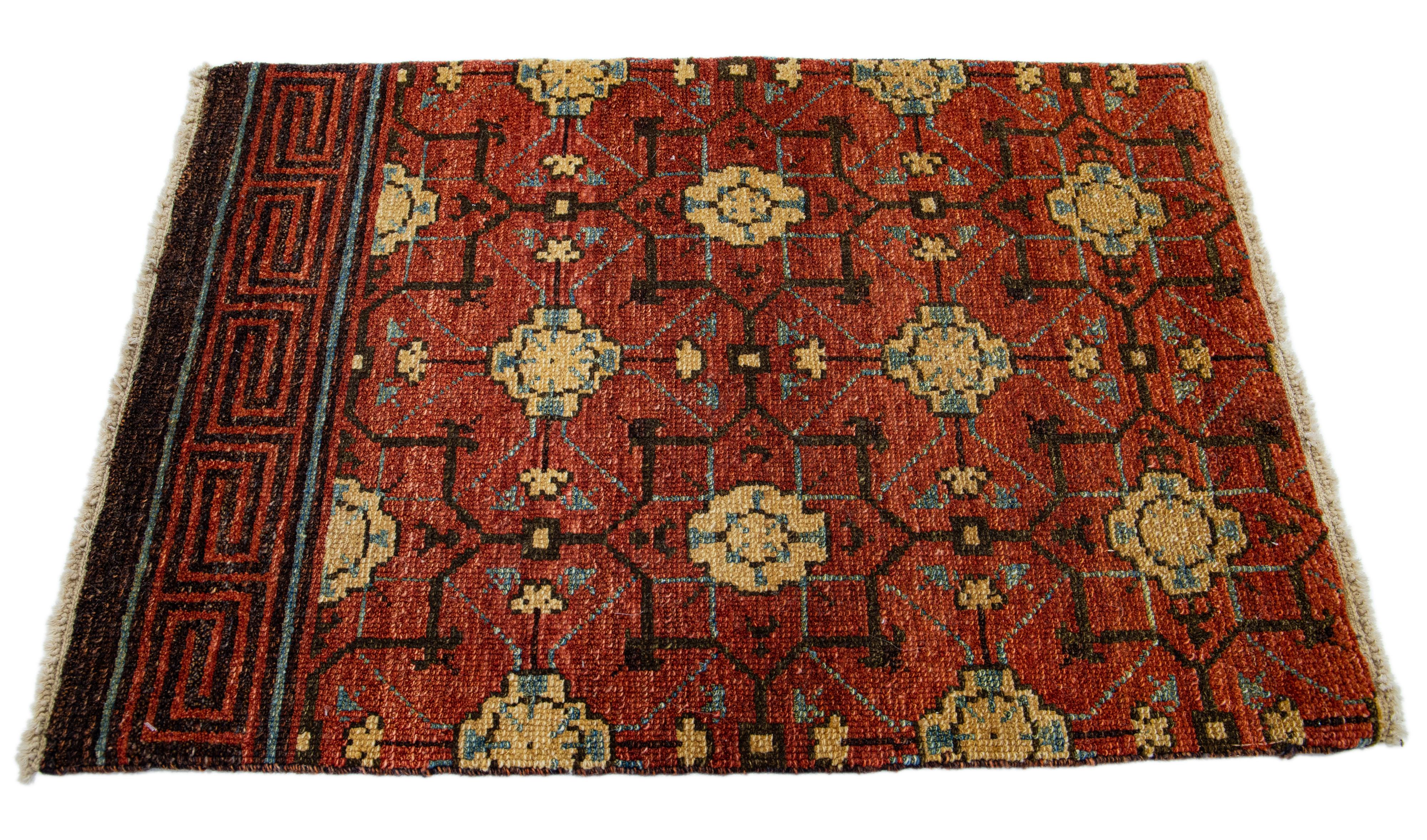 Apadana's Modern Khotan style custom wool rug. Custom sizes and colors made-to-order. 

Material: Wool 
Techniques: Hand-knotted
Style: Khotan
Lead time: Approx. 15-16 wks available 
Colors: As shown, other custom colors are available.