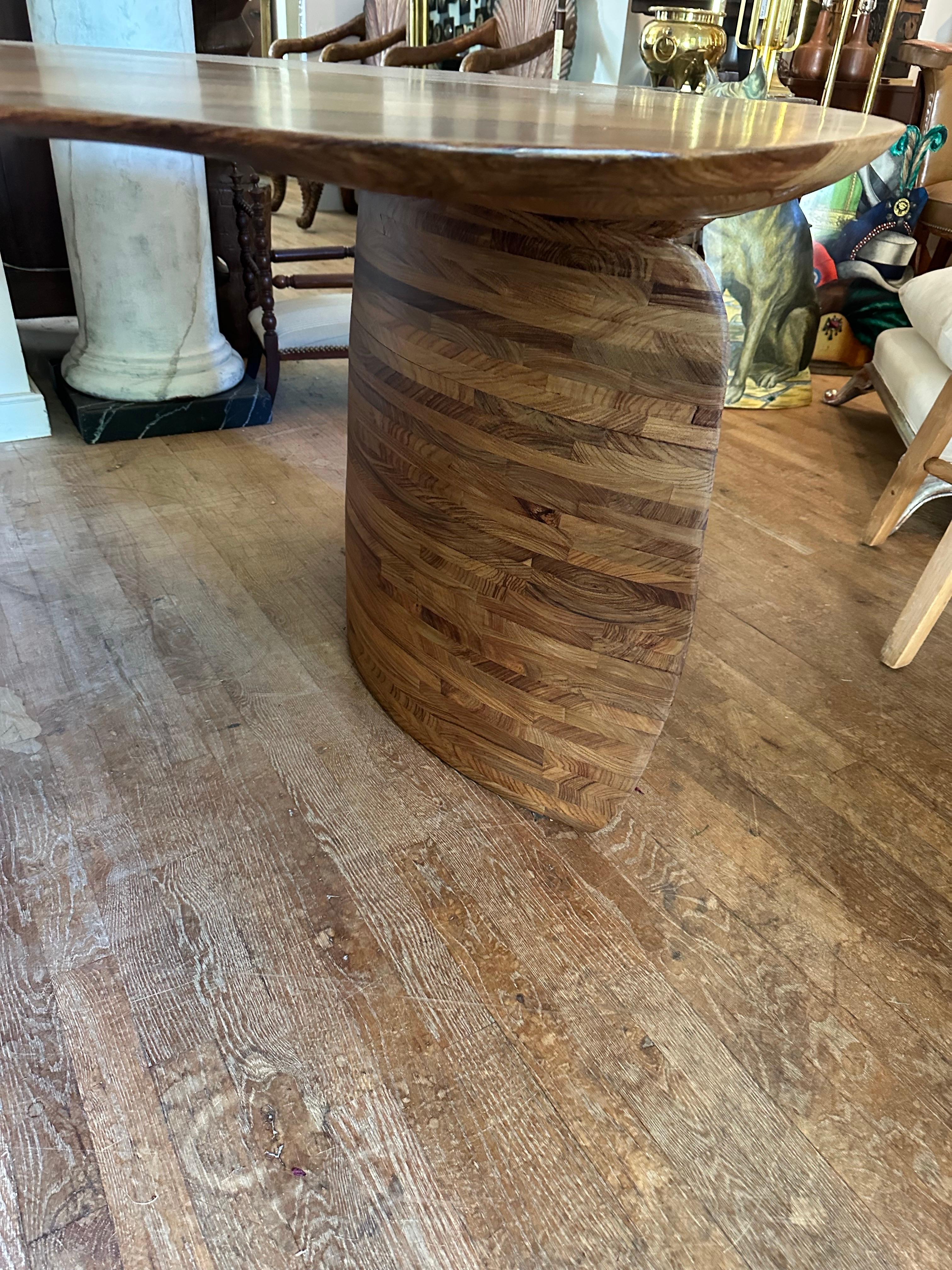 Wood Modern Kidney-Shaped Table For Sale