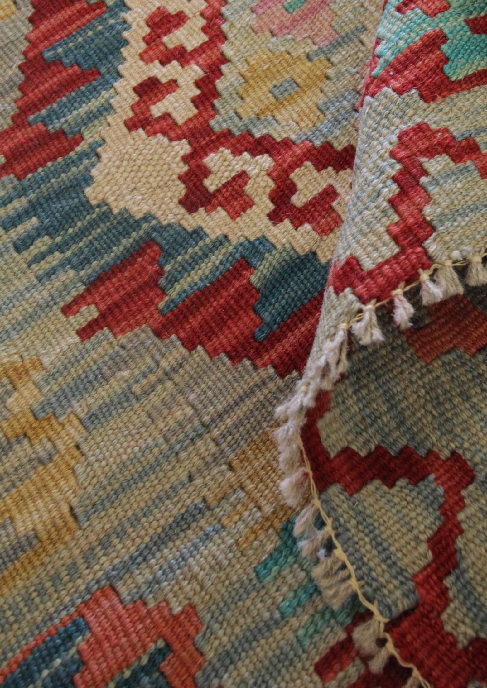 Modern Kilim Rug Wool Carpet Geometric Area Kilim Handmade Floor Rug 2