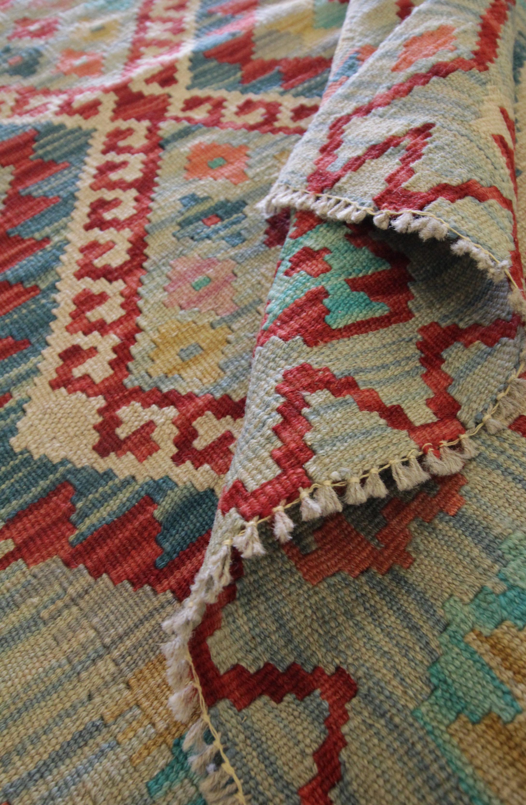 Modern Kilim Rug Wool Carpet Geometric Area Kilim Handmade Floor Rug 3