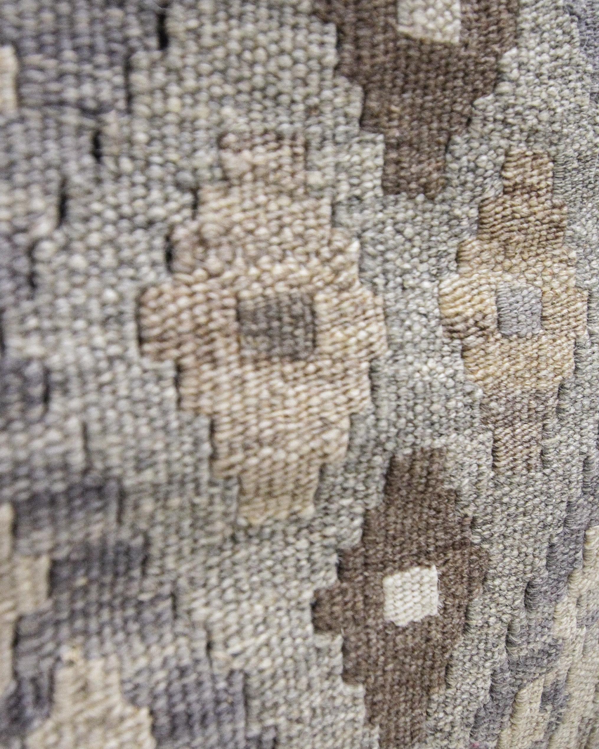 Afghan Modern Kilim Cushion Cover Coffee Brown Handmade Geometric Wool Pillow