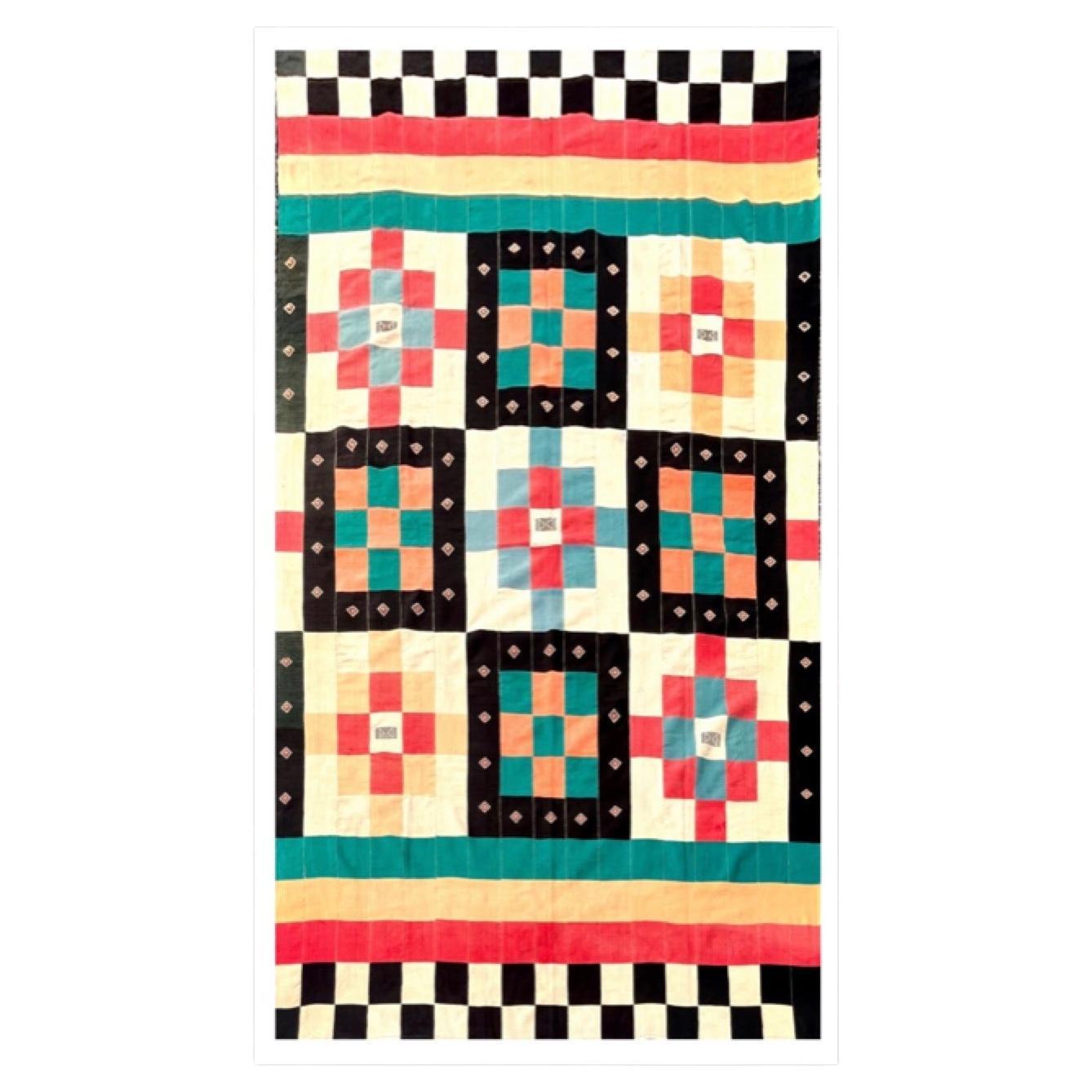 Modern Kilim Fabric Rug For Sale