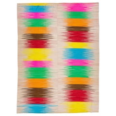 Tappeto moderno Rug & Kilim a trama piatta astratto fatto a mano in lana multicolore