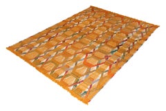 Moderner Kilim Geometrisch Gold Orange Flachgewebe von Rug & Kilim