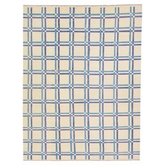 Tappeto moderno in lana geometrica Rug & Kilim a trama piatta in avorio