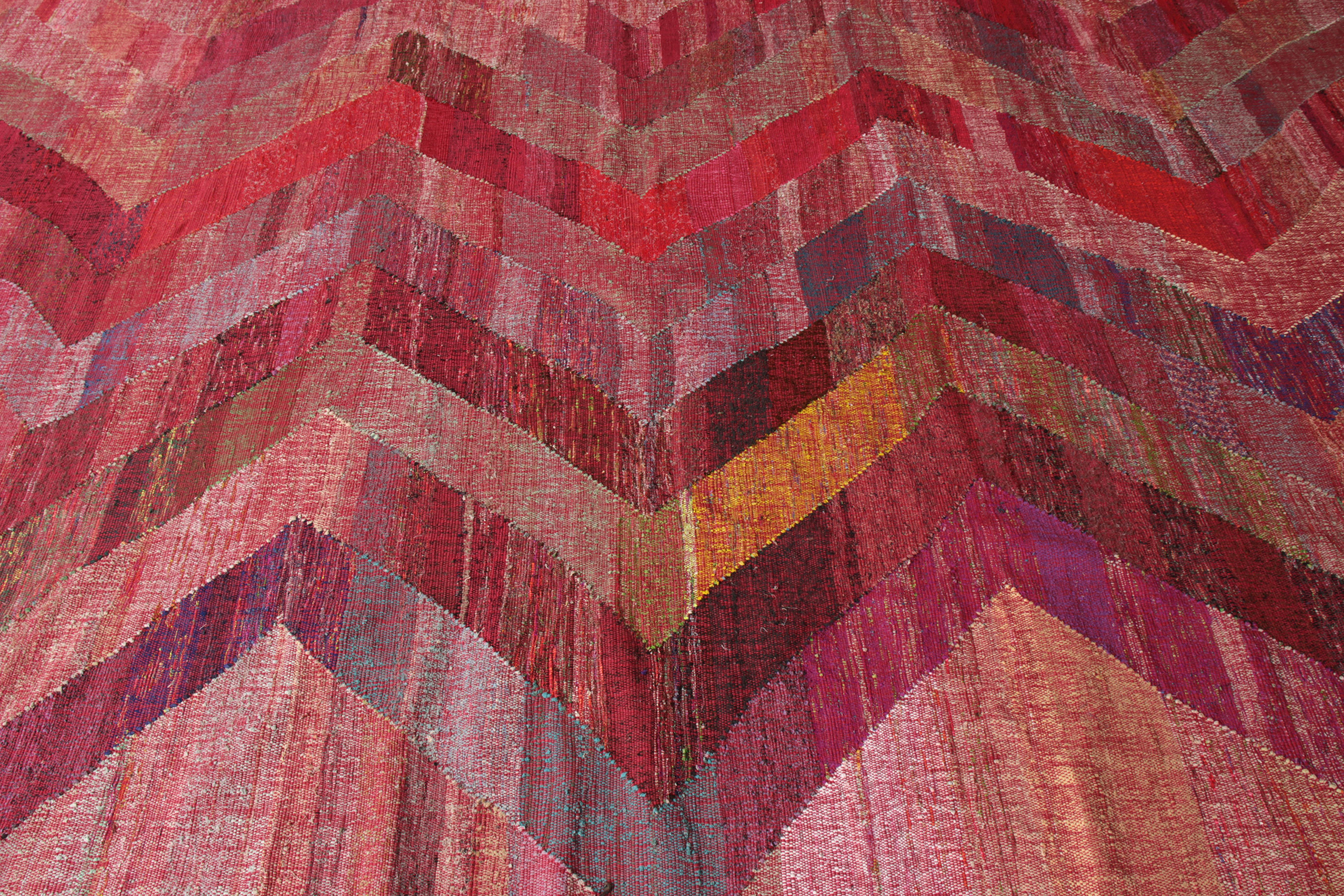pink chevron rug