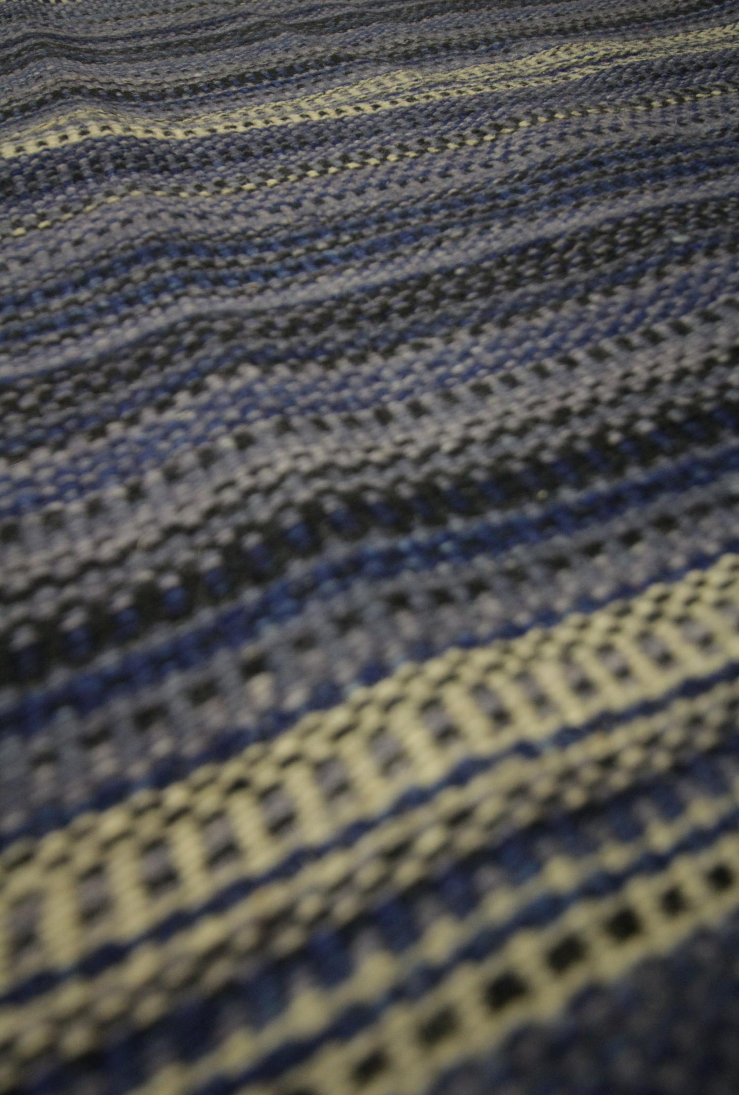 Chinois Tapis moderne Kilim Tapis de laine bleu Tapis à rayures Tapis Kilim tissé à plat en vente