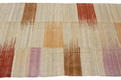 Hand-Knotted Modern Kilim Rug, Wool, Geometric, 3'3\" x 10'0\"