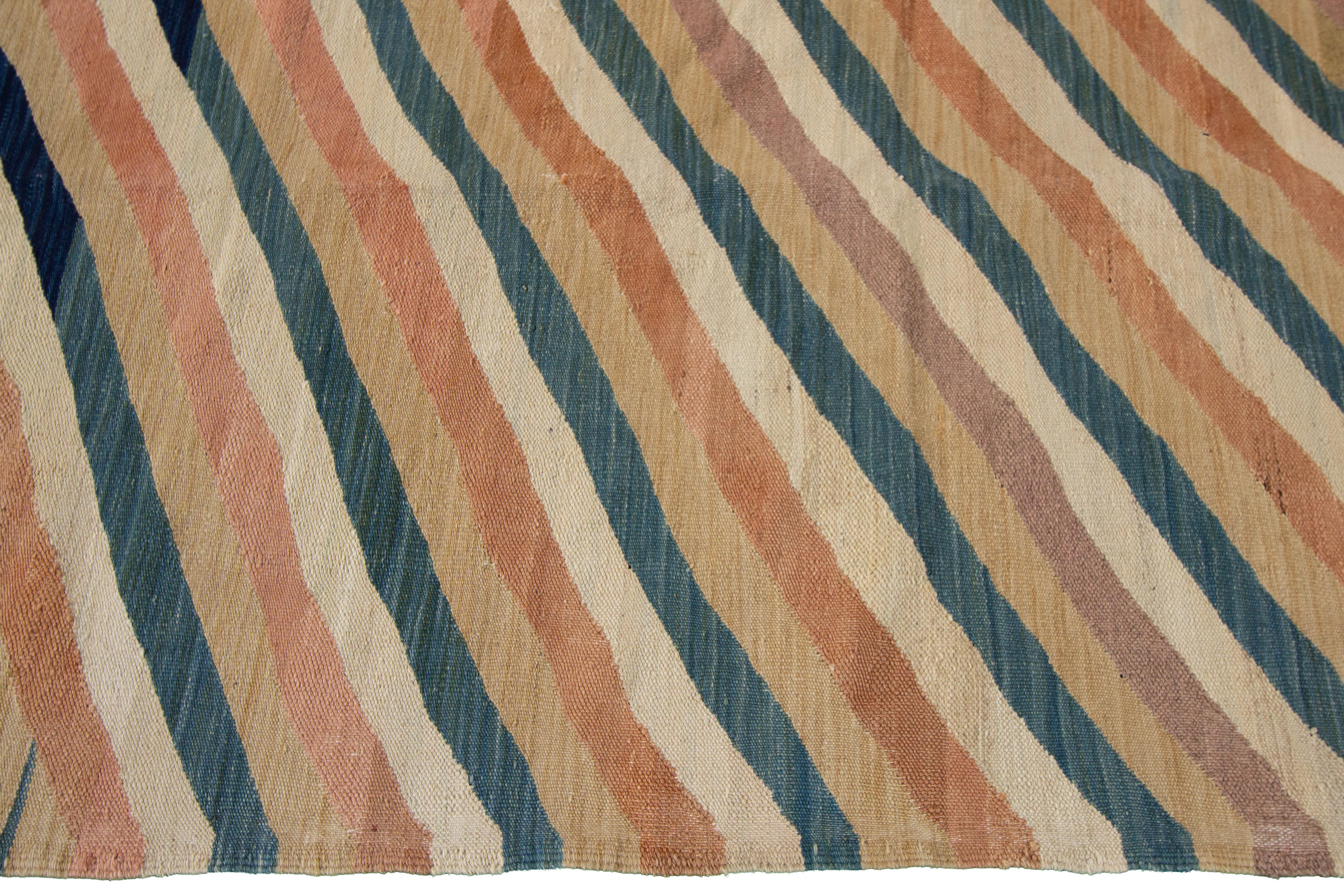 Wool Modern Kilim Rug For Sale