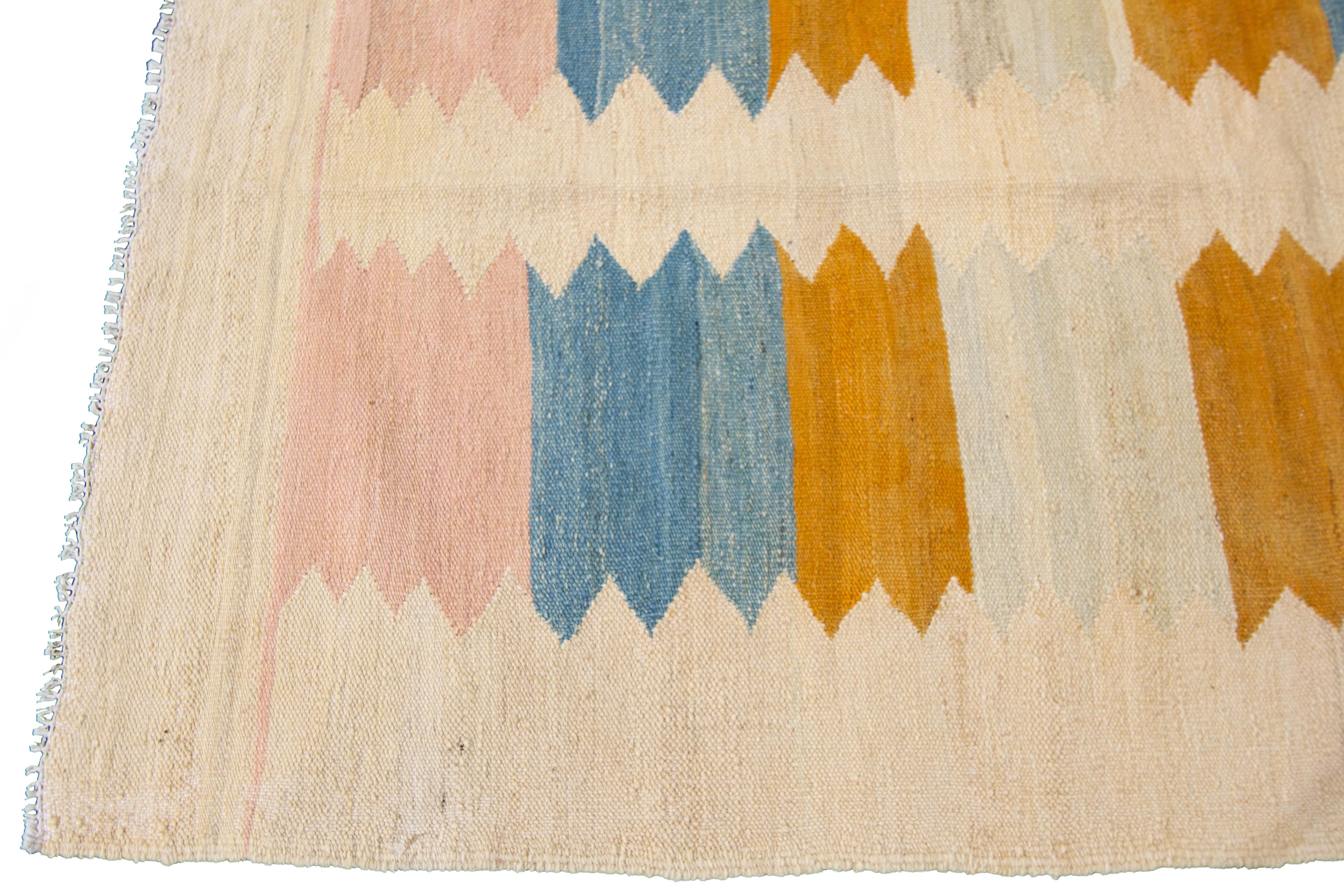 Wool Modern Kilim Rug For Sale