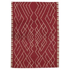 Moderner handgefertigter geometrischer Kelim-Teppich im skandinavischen Stil