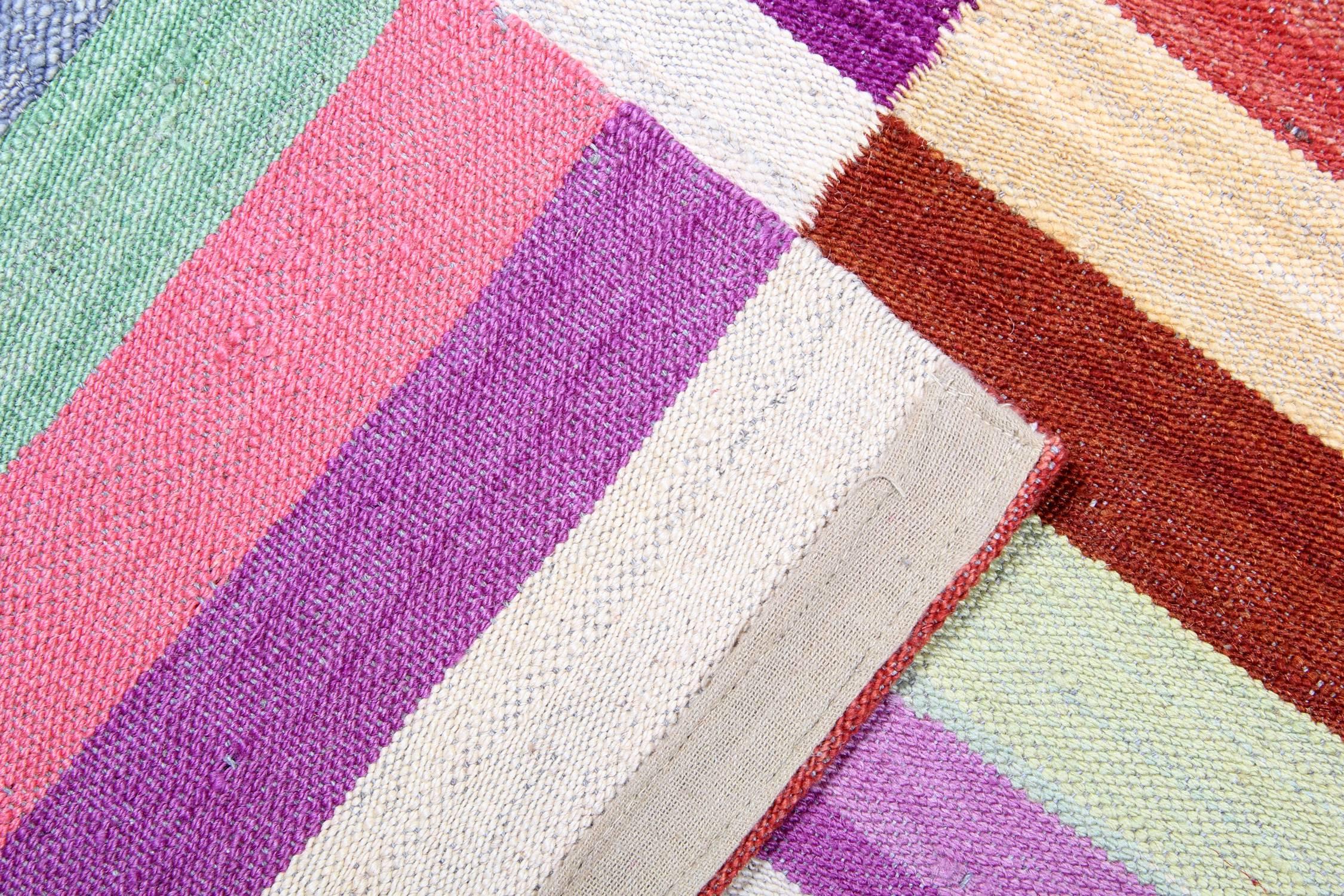 Needlepoint Modern Kilim Rugs, Handmade Striped Rug Carpet Kilims