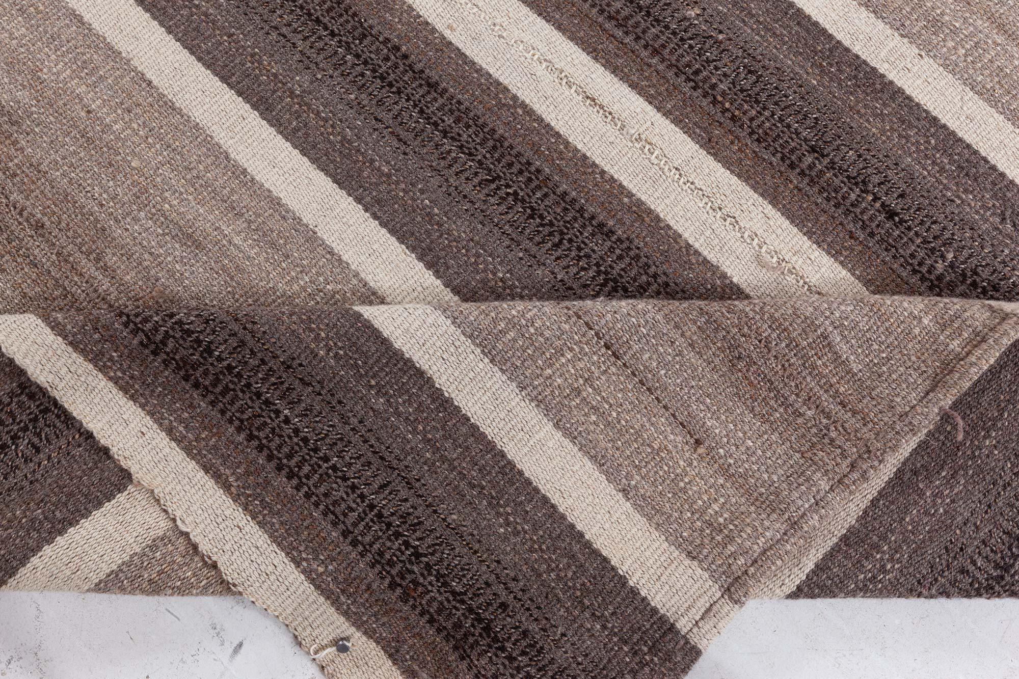 Persian Modern Kilim Striped Rug by Doris Leslie Blau For Sale